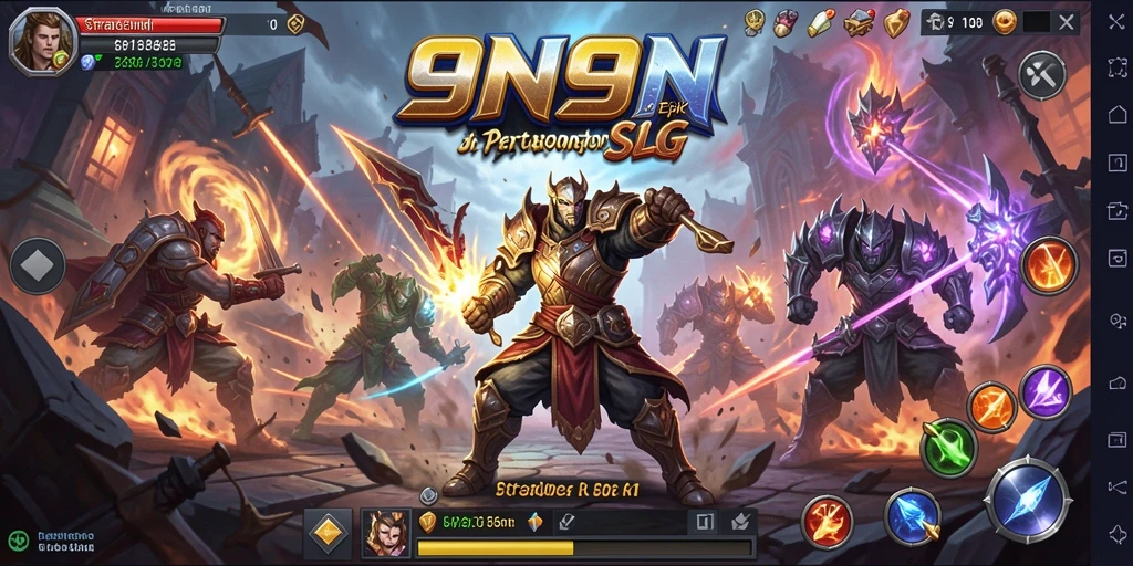 Tampilan dinamis pertempuran dalam game SLG 9N9N.
