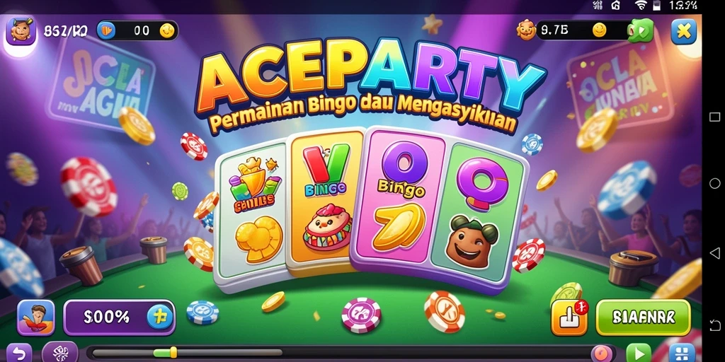 Tangkapan layar gameplay ACEPARTY menunjukkan antusiasme bermain Bingo.