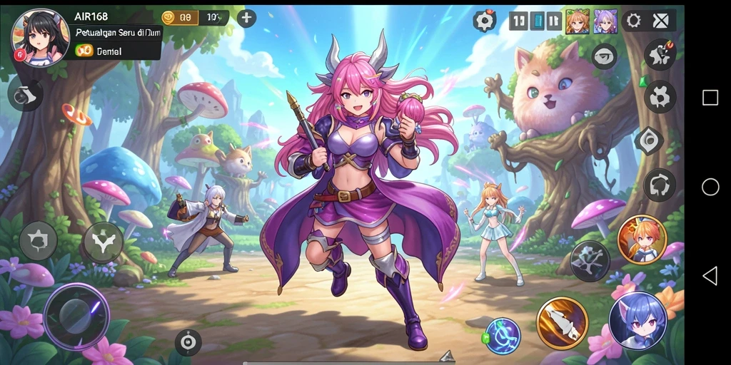 Tampilan gameplay yang menarik dalam dunia anime.