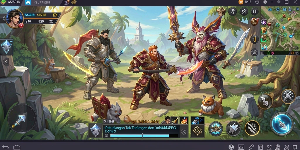 Screenshot ASIA918 menampilkan pemain dalam pertempuran epik di dunia MMORPG.