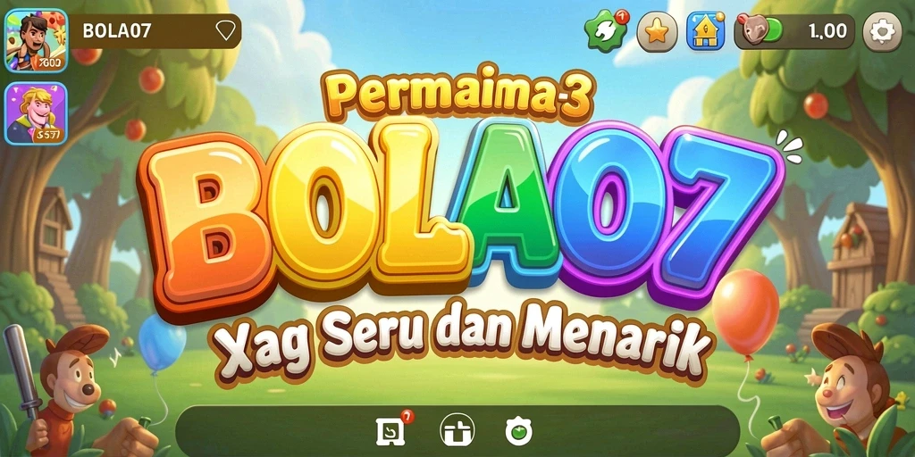 Gameplay seru BOLA07 dengan bola berwarna-warni.