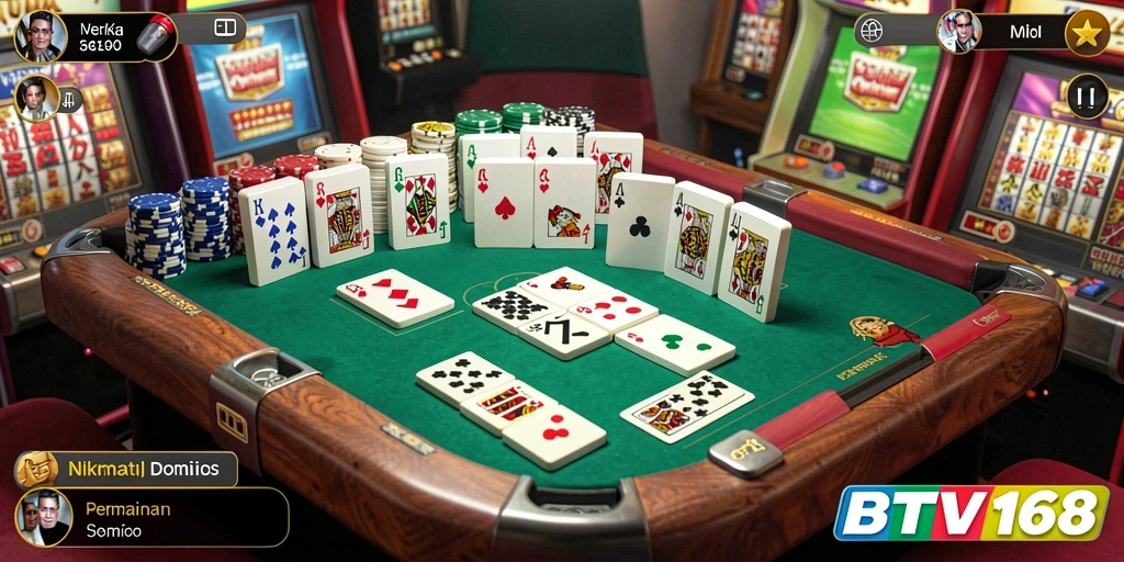 Screenshot BTV168 menampilkan gameplay seru Domino.