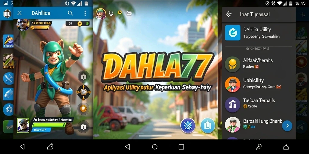 Tampilan utama aplikasi DAHLIA77 dengan fitur-fitur Utility.