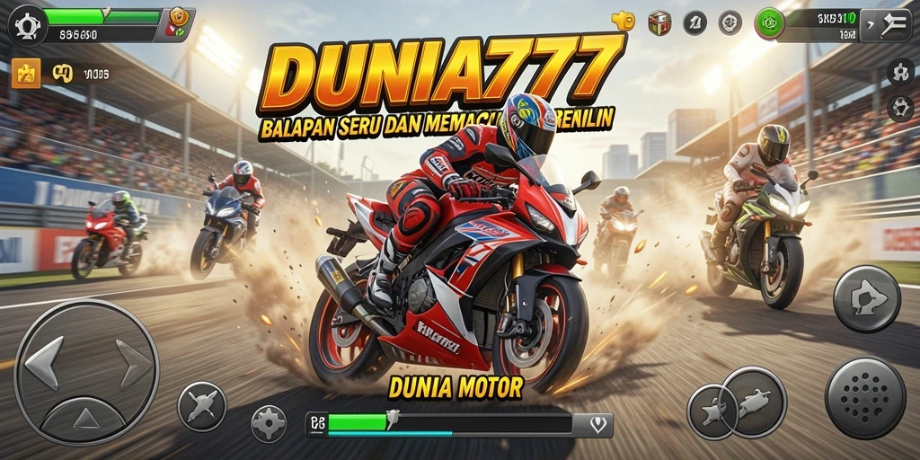 Gameplay DUNIA777 yang mendebarkan dan penuh aksi balapan motor.