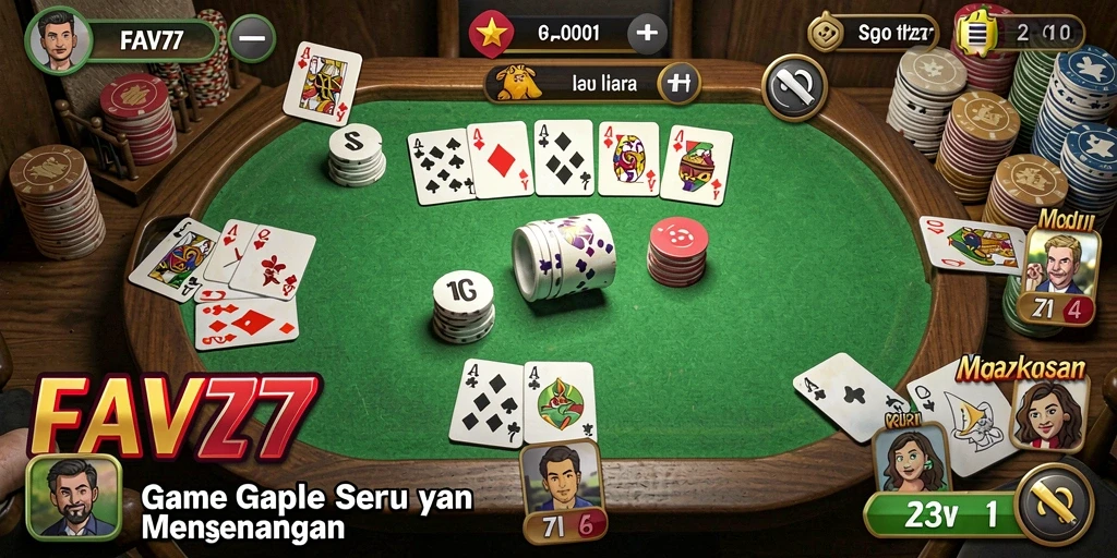 Tampilan gameplay FAV77 dengan elemen Gaple yang menarik.