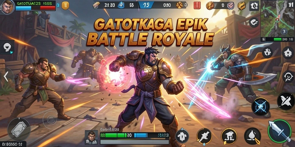 Gameplay seru di GATOTKACA123 dengan aksi Battle Royale yang mendebarkan.