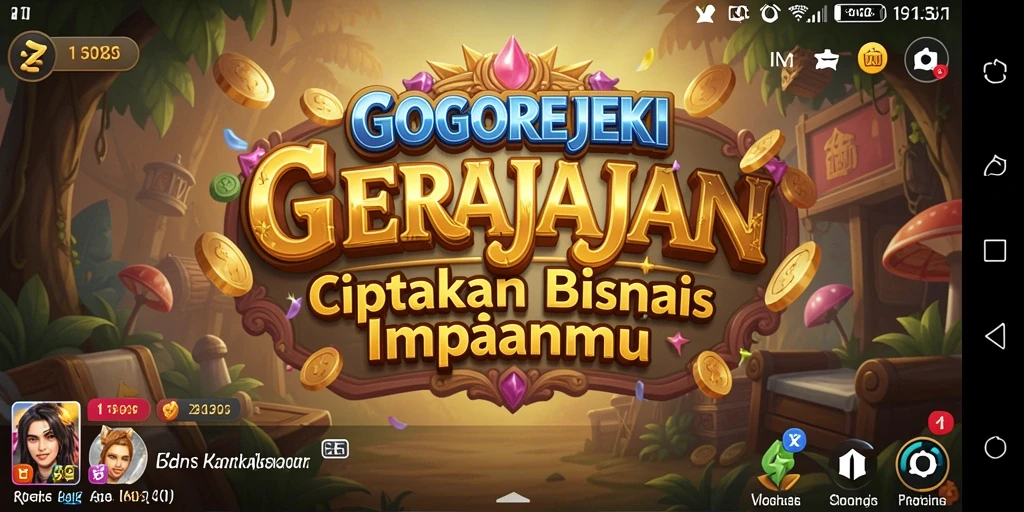 Tampilan permainan GOGOREJEKI yang menarik dengan elemen Tycoon.