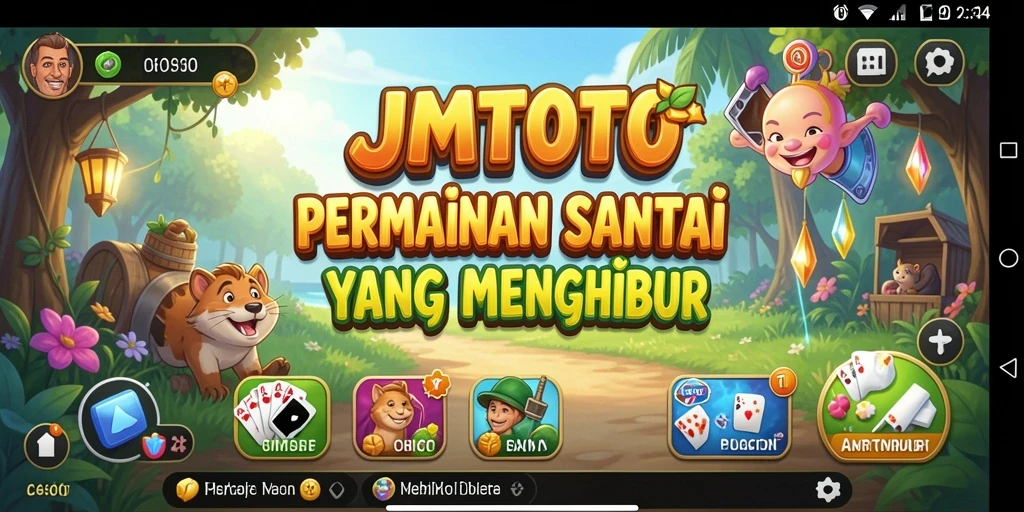 Tampilan gameplay JMTOTO yang penuh warna dan interaktif.