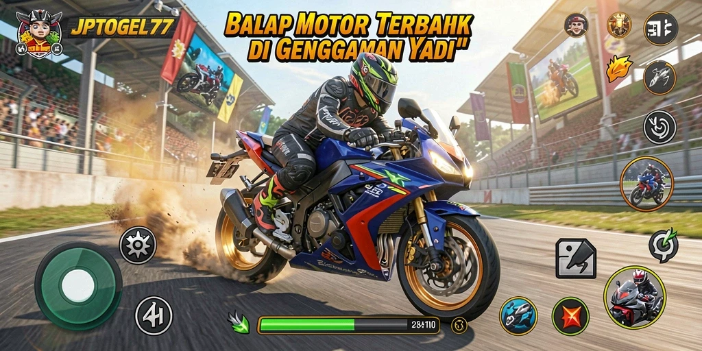 Gameplay JPTOGEL77 yang seru dan mendebarkan saat balapan motor.