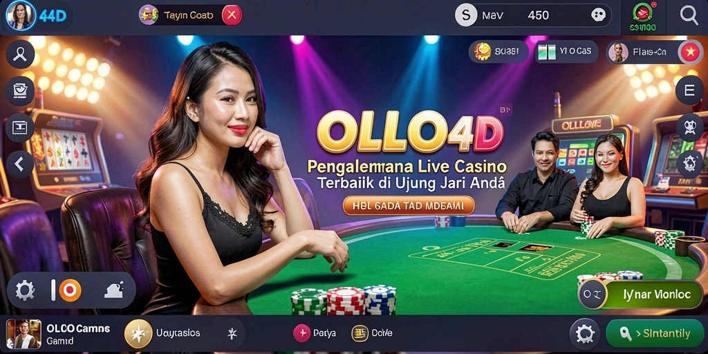 Screenshot gameplay OLLO4D dengan dealer langsung yang profesional.