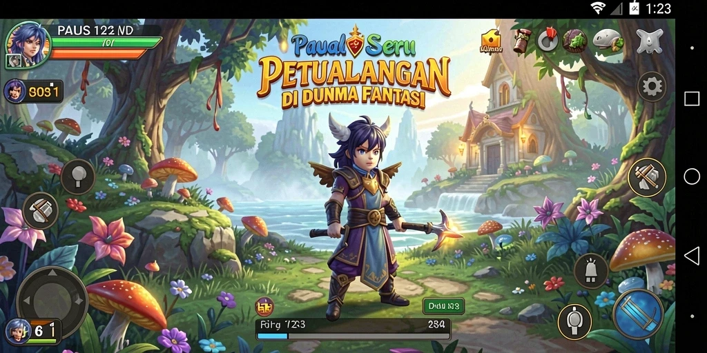 Tampilan menakjubkan dari gameplay petualangan PAUS123.
