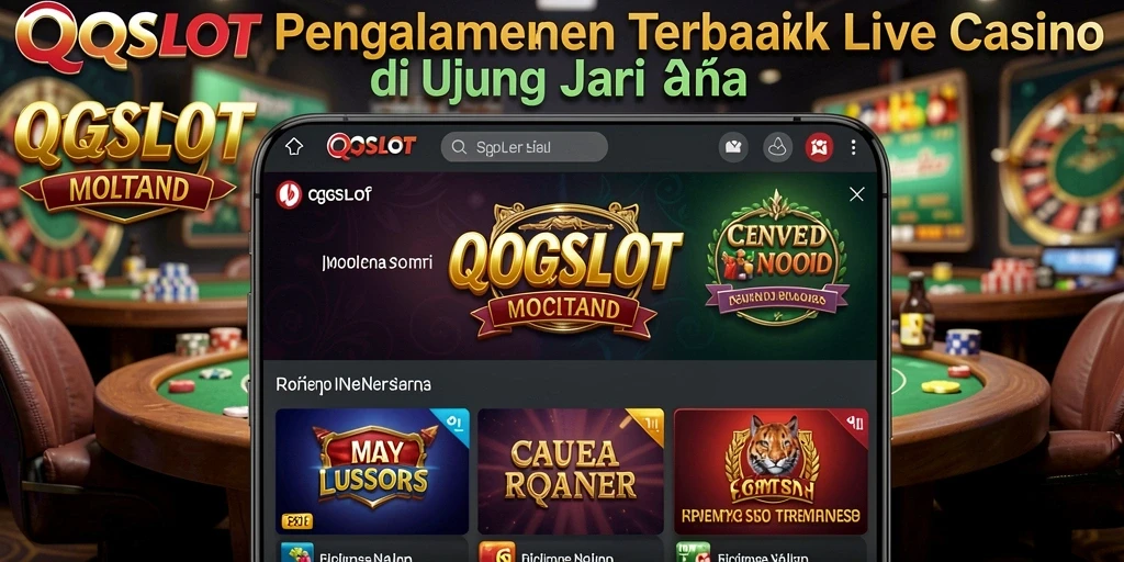 Screenshot gameplay <strong>QQSLOT</strong> dengan dealer langsung yang interaktif.