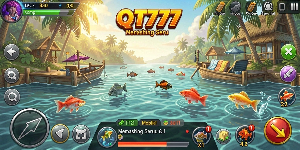 Gameplay memancing menarik dalam QT777 dengan grafis menawan.