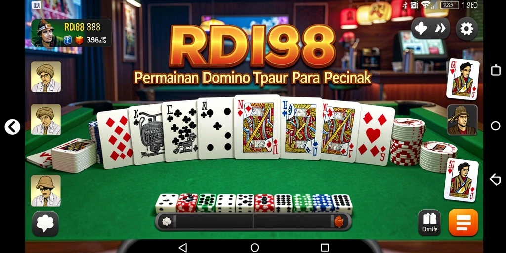 Screenshot utama RDI88 menampilkan gameplay Domino yang seru.