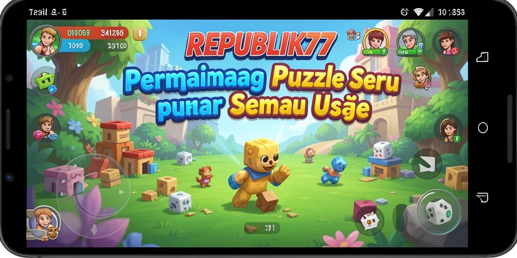 Tangkapan layar gameplay REPUBLIK77 menampilkan tantangan puzzle yang menarik.