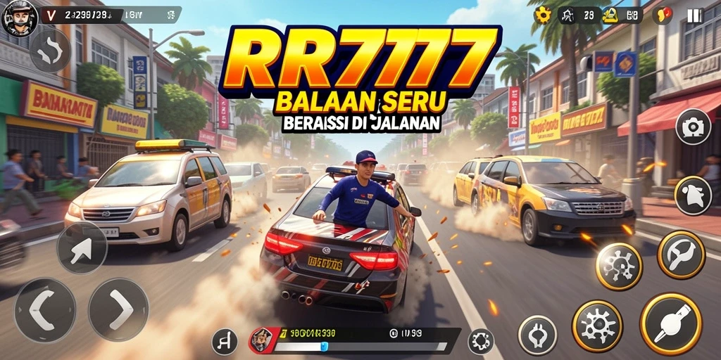 Tampilan aksi balapan mendebarkan di jalanan yang menantang.