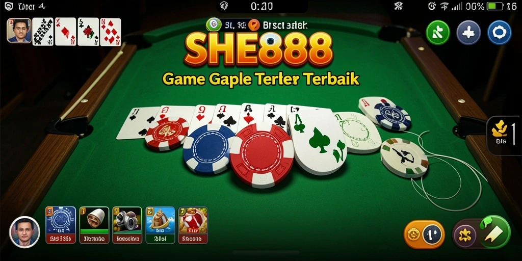 Gambaran gameplay seru dari SHE888 dalam permainan Gaple.