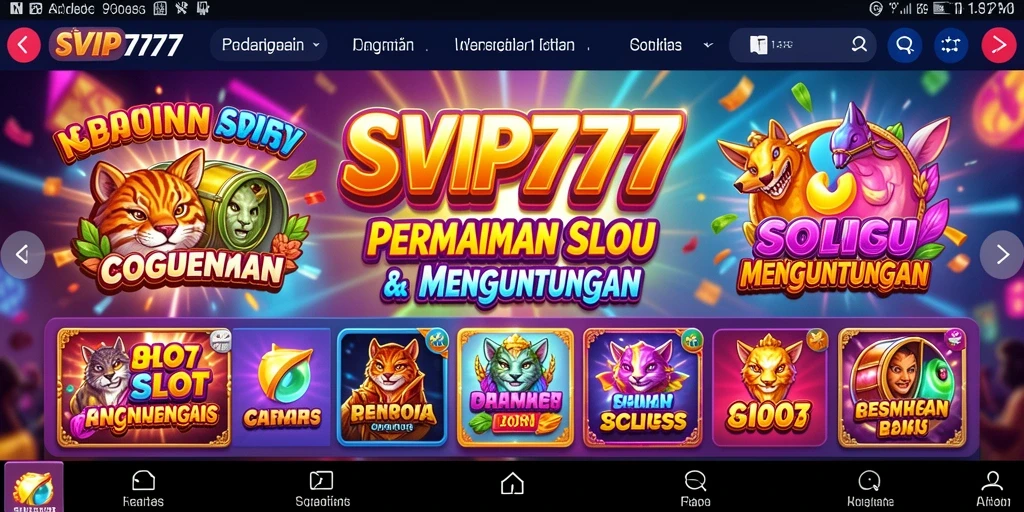 Screenshot gameplay SVIP777 dengan tema slot yang menarik dan fitur bonus.