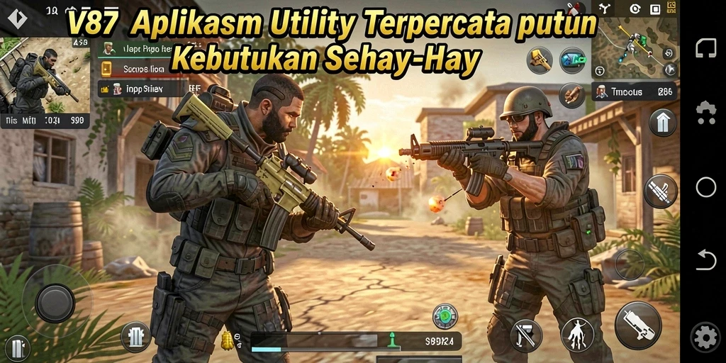 Screenshot V87 menampilkan antarmuka pengguna aplikasi Utility yang intuitif.